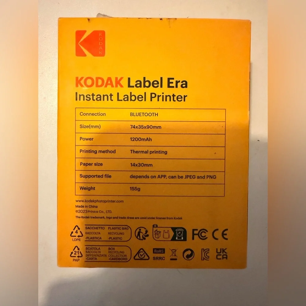 NEW Kodak Label Era Instant Printer in Black and white